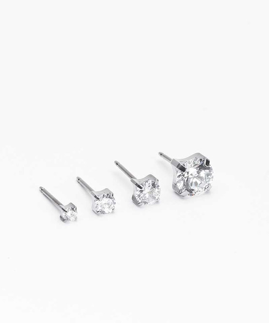 Sterling Silver CZ Stud Earrings - Best of Everything | Online Shopping